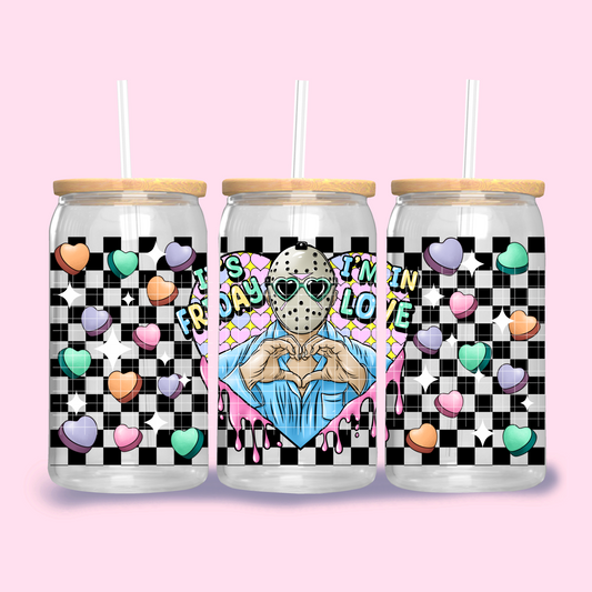 It's Friday I'm in love horror - UV dtf wrap 16oz libbey : GD