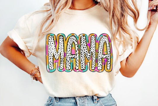 Mama Dalmatian dots colorful - DTF TRANSFER (TUA)