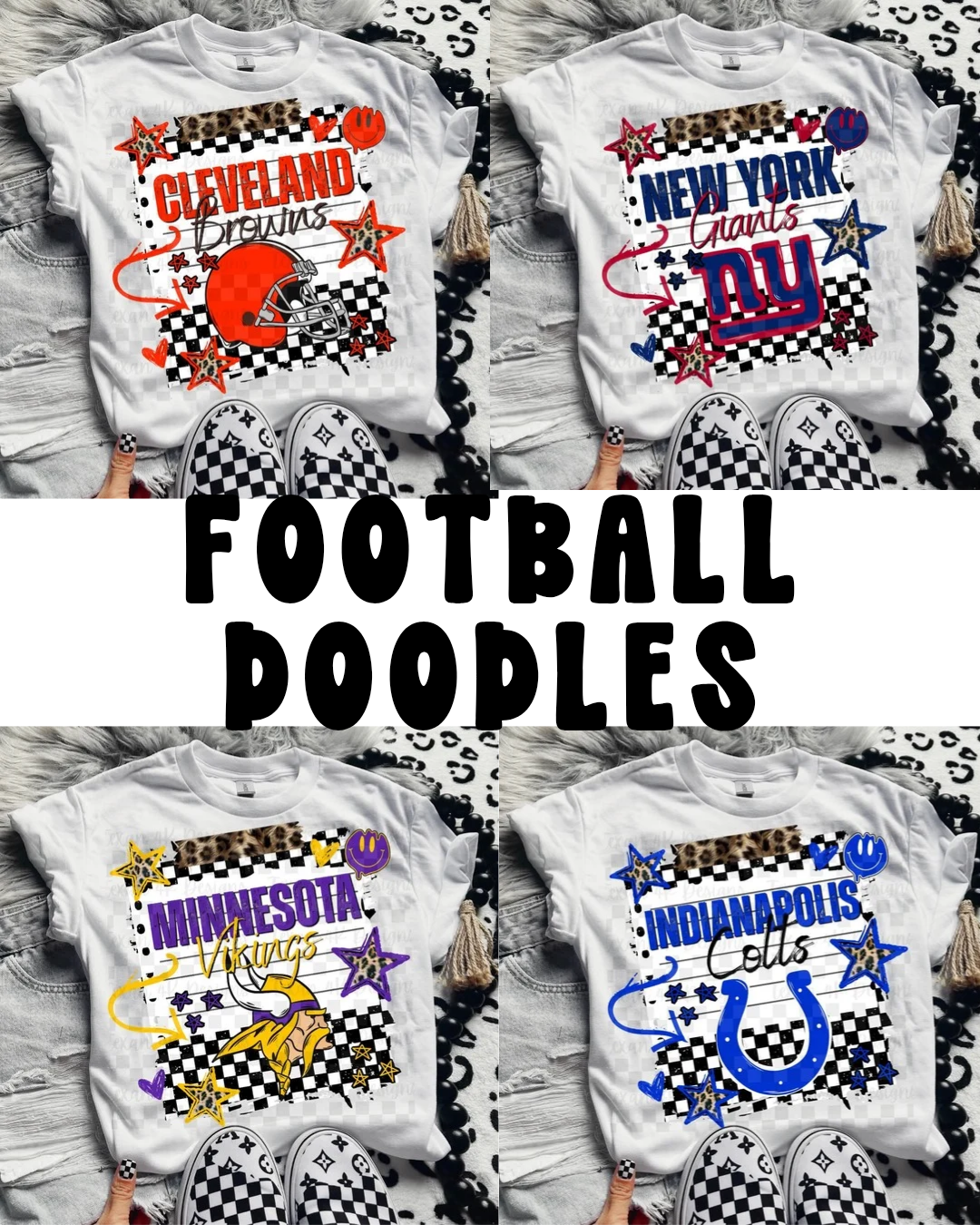 Football doodles (CHOOSE YOUR TEAM!) - DTF TRANSFER (T4KD)