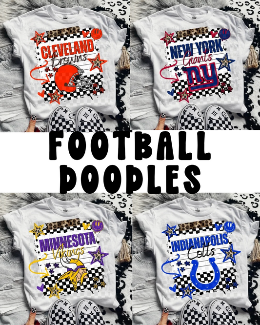 Football doodles (CHOOSE YOUR TEAM!) - DTF TRANSFER (T4KD)