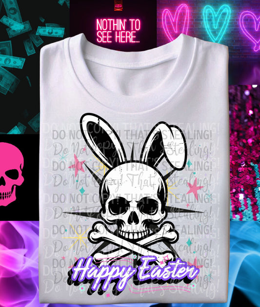 Happy Easter Skull Bunny-DTF TRANSFER (PEEPSHOW)