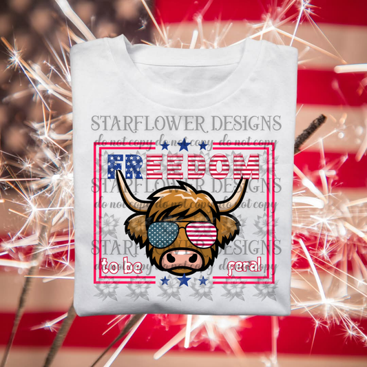 Freedom Cow- DTF TRANSFER (SFD JUN25)