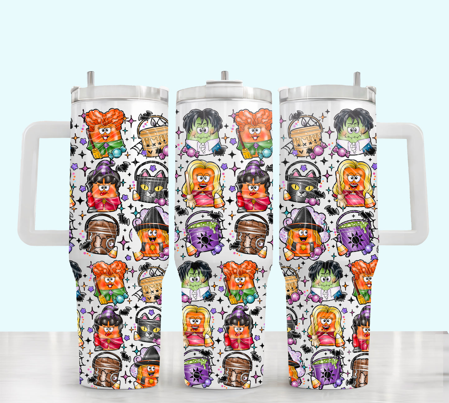 Nuggets & buckets Halloween ; UV DTF 40OZ TUMBLER Wrap (top & bottom) Holiday kickoff collab