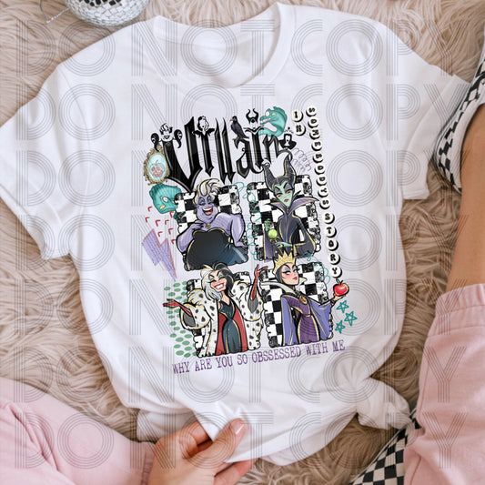 Villains why are you obsessed with me - DTF TRANSFER (Throwback collab RHD X SSDD)