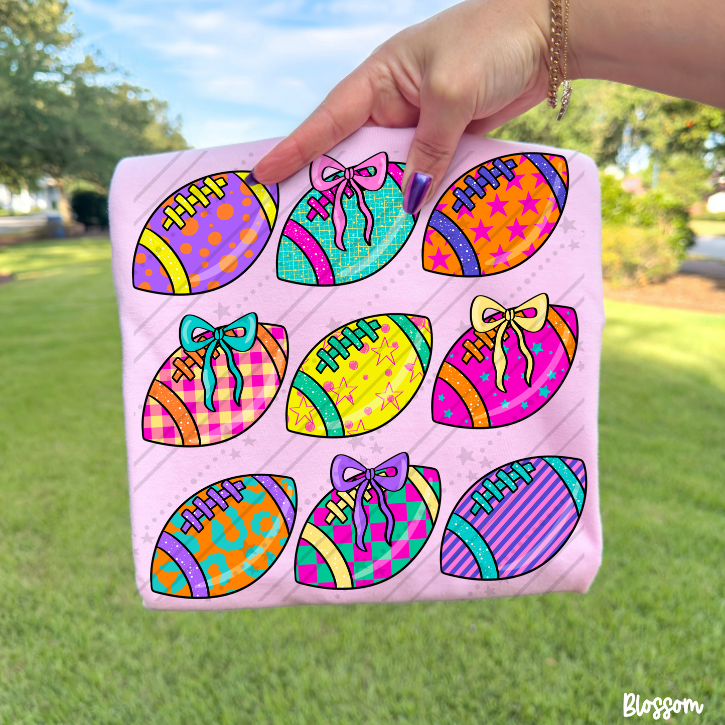 Colorful football grid - DTF TRANSFER (CNC)