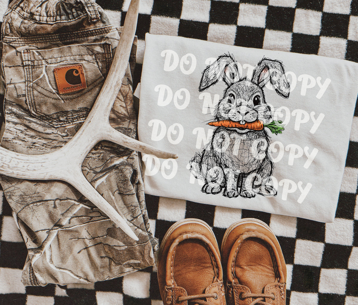 Fuzzy bunny - DTF TRANSFER (Eggstravaganza multi designer collab)