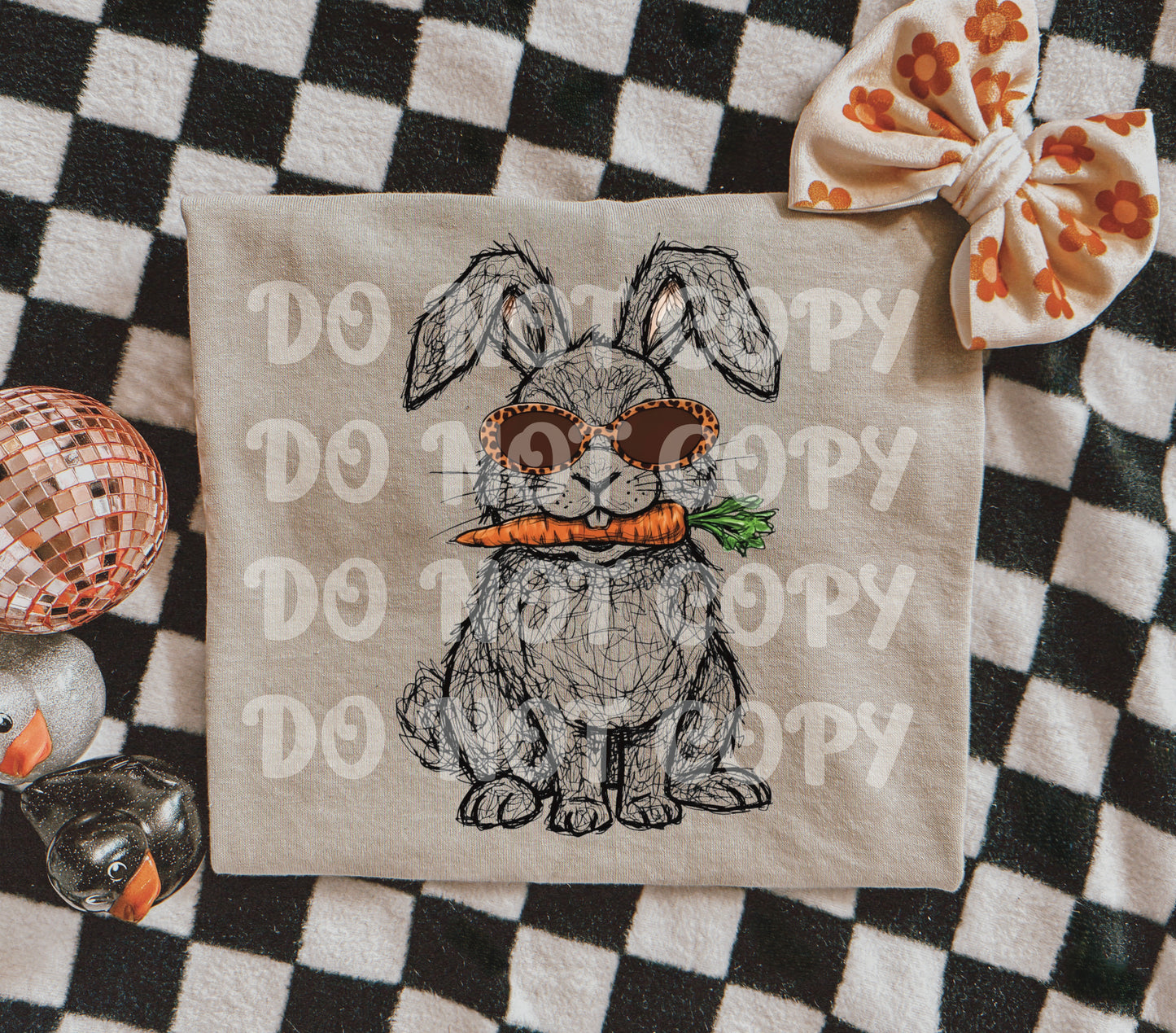 Fuzzy bunny sunglasses - DTF TRANSFER (Eggstravaganza multi designer collab)