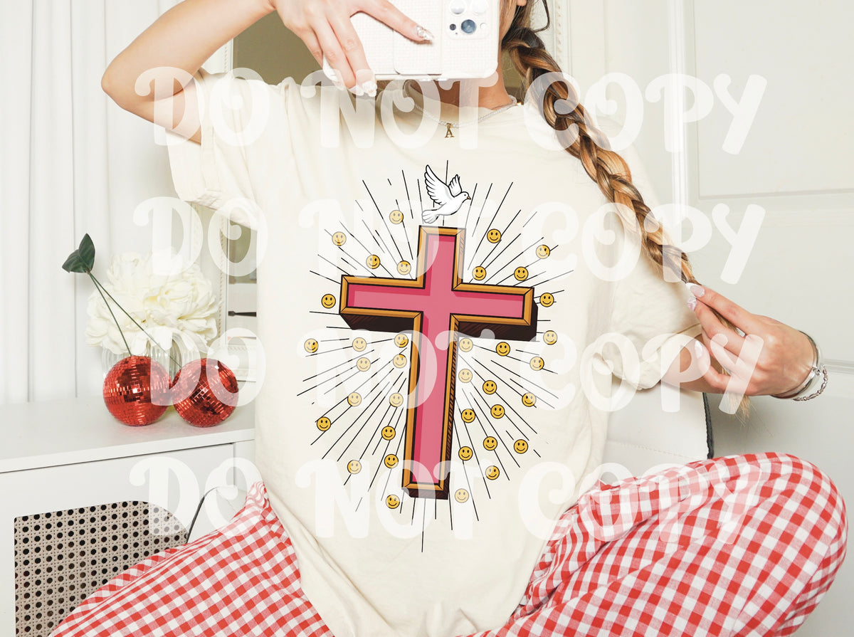 Smiley cross - DTF TRANSFER (Eggstravaganza multi designer collab)