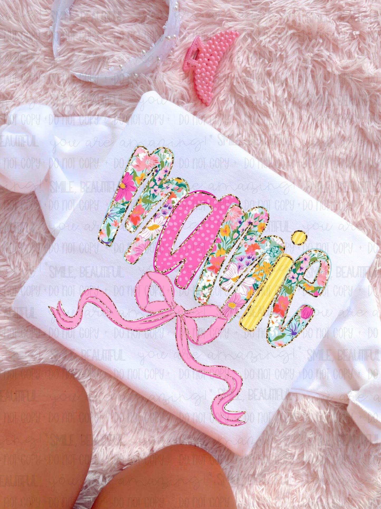 Mamie Floral bow coquette spring - DTF TRANSFER (CNC APR26)