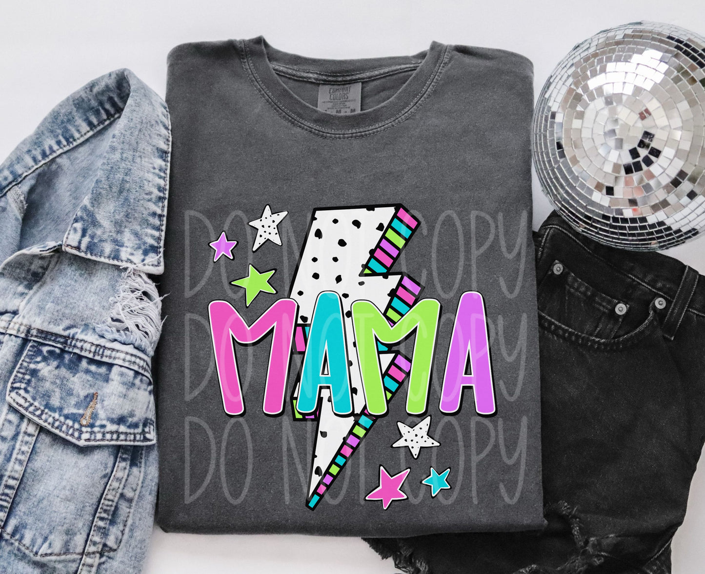 Mama lightning bolt (DTF TRANSFER) PHDC (AG 25)