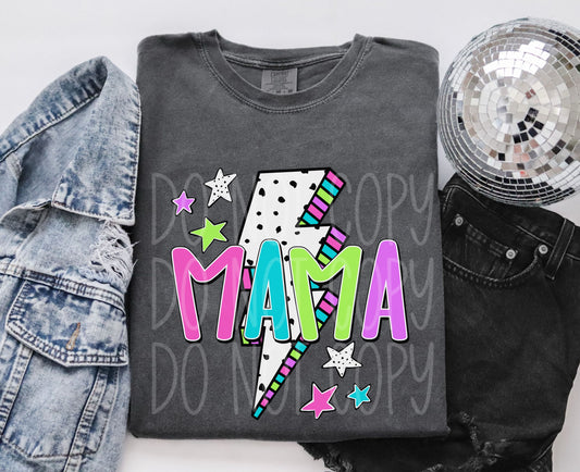 Mama lightning bolt (DTF TRANSFER) PHDC (AG 25)