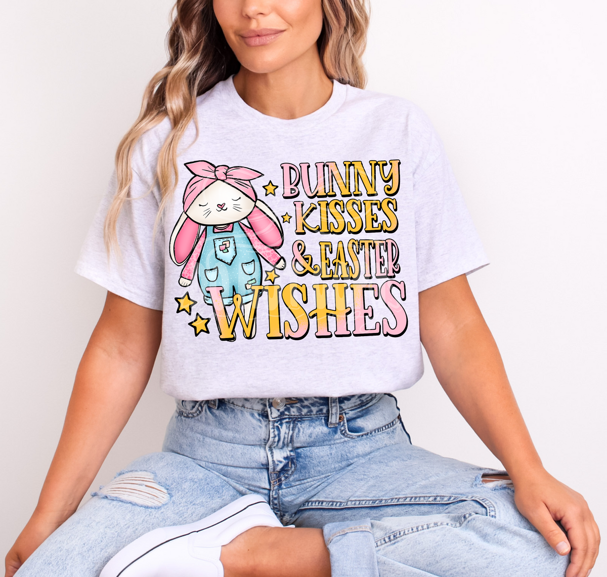 Bunny kisses and Easter wishes - DTF TRANSFER (Eggstravaganza multi designer collab)