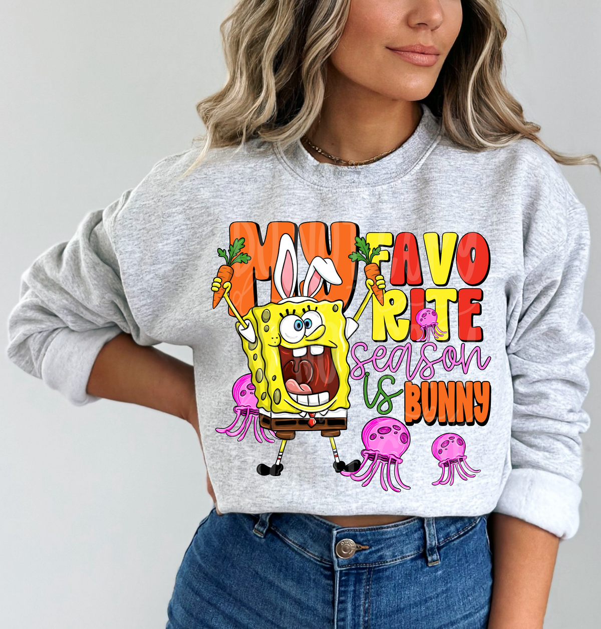 Sponge my favorite season is bunny - DTF TRANSFER (Eggstravaganza multi designer collab)