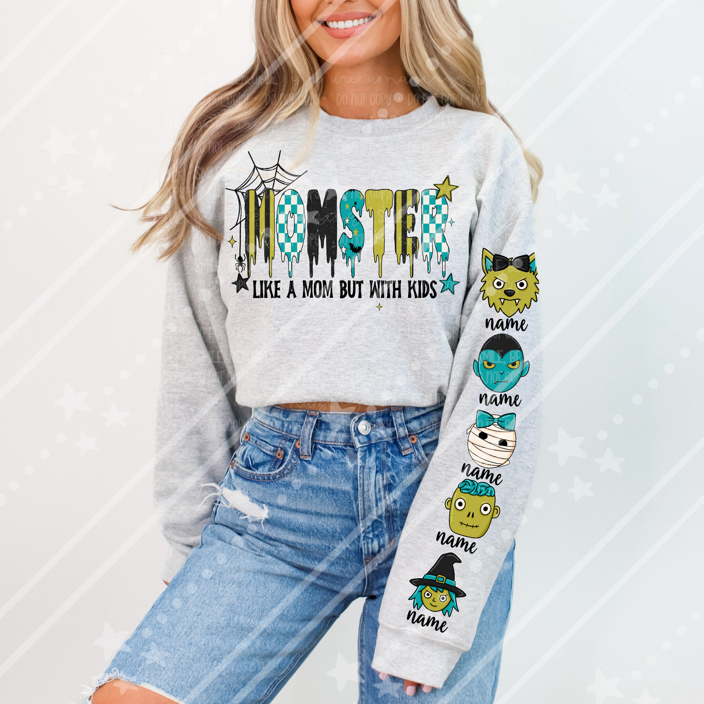 Momster like a Mom but with kids - DTF TRANSFER (CNC)