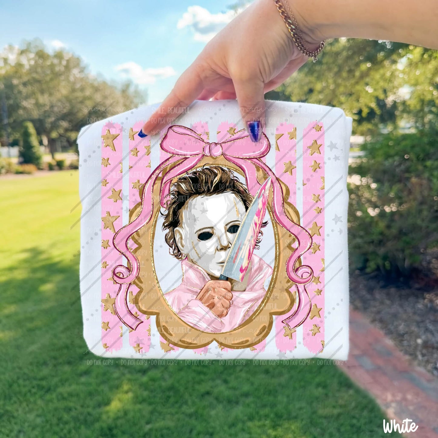Michael horror girly coquette bow - DTF TRANSFER (CNC)