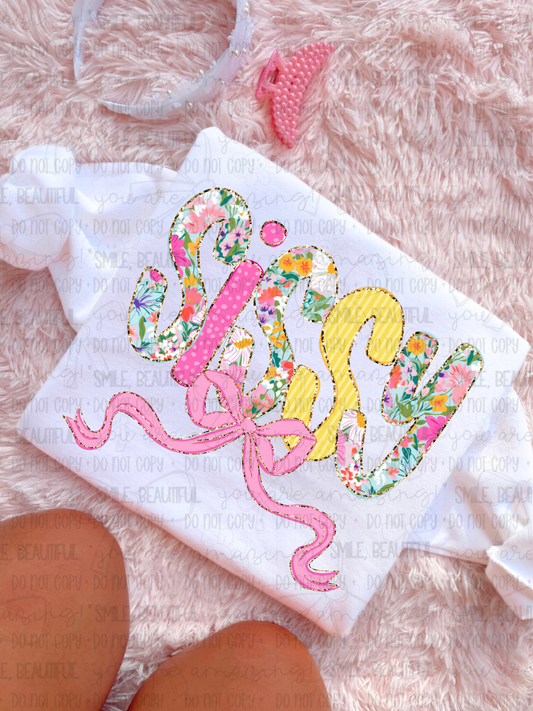Sissy Floral bow coquette spring - DTF TRANSFER (CNC APR26)