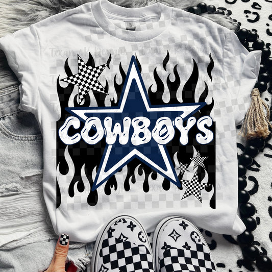Cowboys ; flame drip - DTF TRANSFER (T4KD)