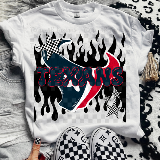 Texans ; flame drip - DTF TRANSFER (T4KD)