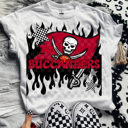 Buccaneers ; flame drip - DTF TRANSFER (T4KD)