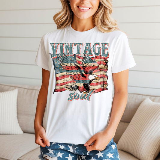 Vintage soul eagle American flag - DTF TRANSFER (DDV)