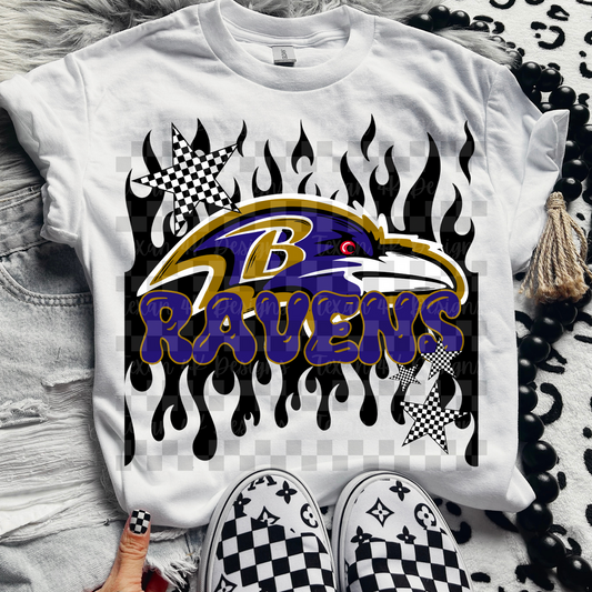 Ravens ; flame drip - DTF TRANSFER (T4KD)