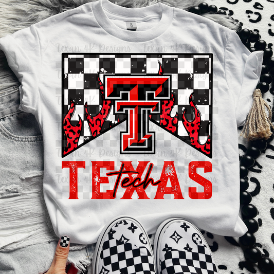 Texas Tech checkered - DTF TRANSFER (T4KD)