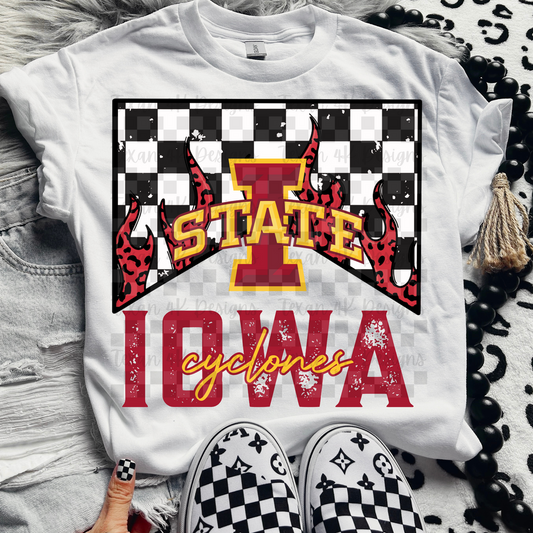 Iowa Cyclones checkered - DTF TRANSFER (T4KD)