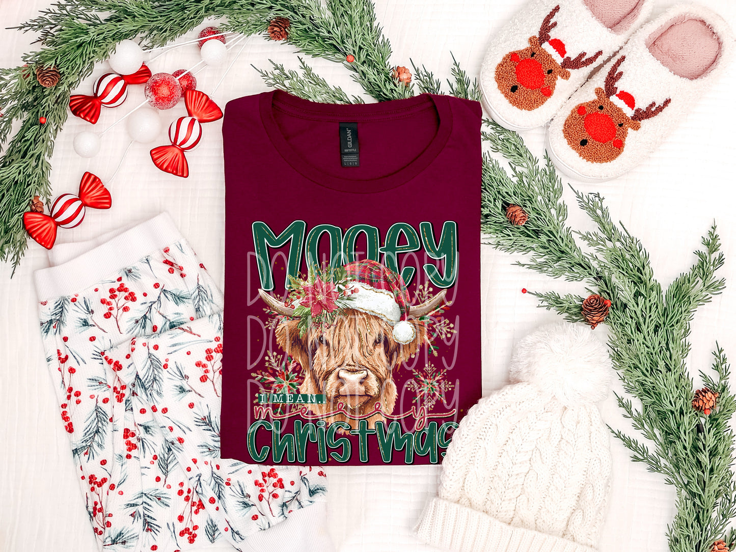 Mooey Christmas highland cow - (DTF TRANSFER) PHDC
