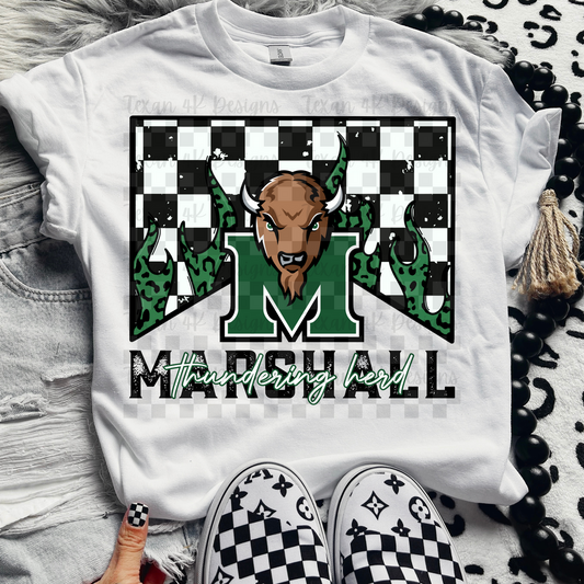 Marshall thundering herd checkered - DTF TRANSFER (T4KD)