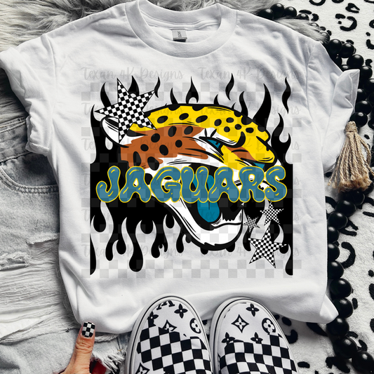 Jaguars ; flame drip - DTF TRANSFER (T4KD)