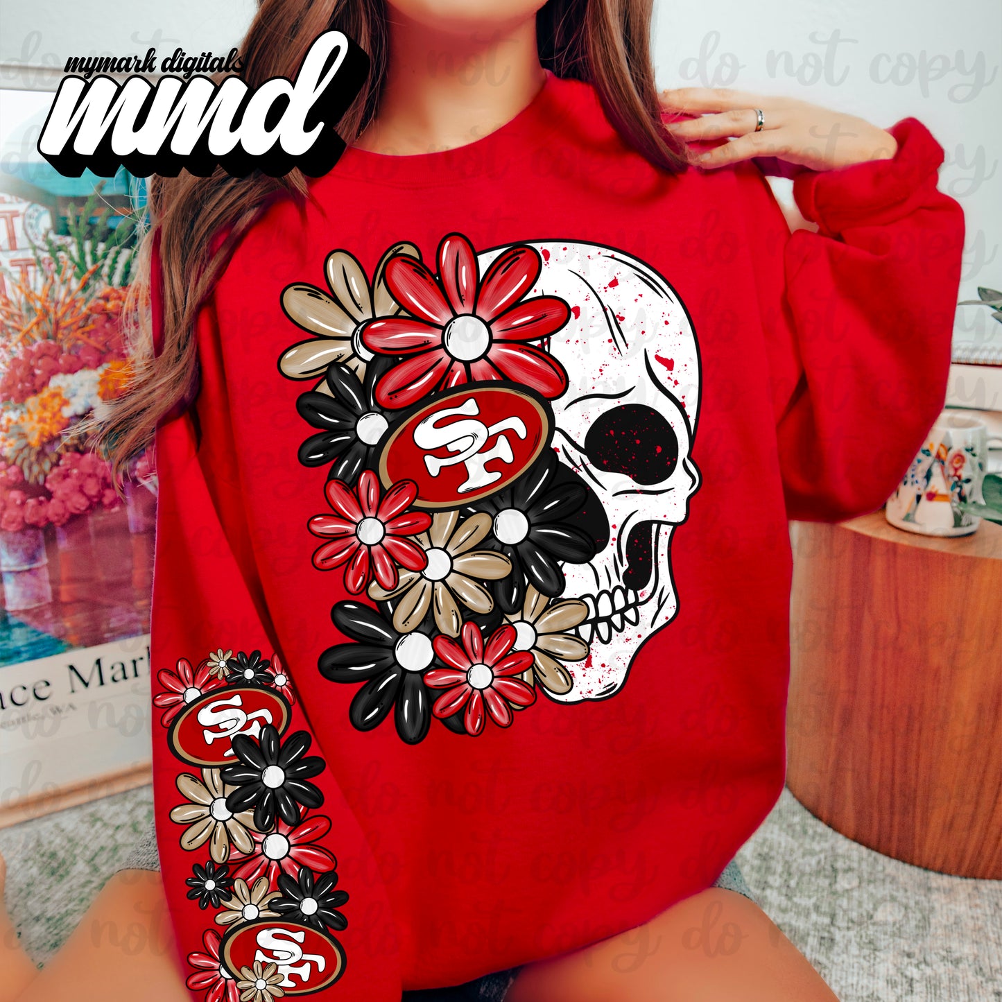 Skellie San Francisco - DTF TRANSFER (floral letters & skellies & sleeves MMD)