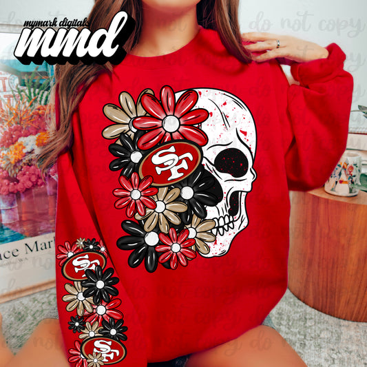 Skellie San Francisco - DTF TRANSFER (floral letters & skellies & sleeves MMD)
