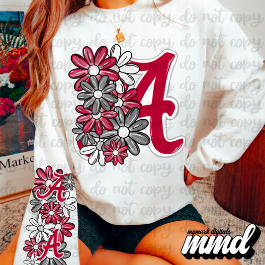 Alabama - DTF TRANSFER (floral letters & skellies & sleeves MMD)