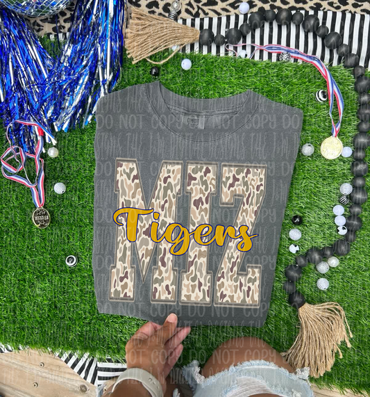 MIZ Tigers duck camo - DTF TRANSFER (JMD)
