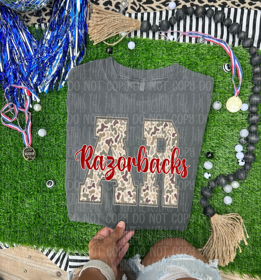 AR Razorbacks duck camo - DTF TRANSFER (JMD)