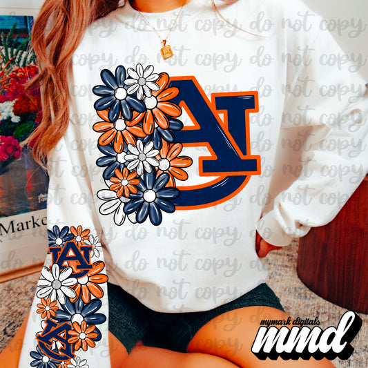 Auburn - DTF TRANSFER (floral letters & skellies & sleeves MMD)