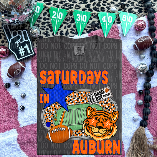 Auburn Tigers Saturdays - DTF TRANSFER (JMD)