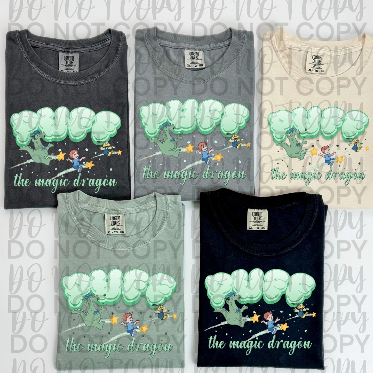 Puff the magic dragon - DTF TRANSFER (Back in the day Collab)