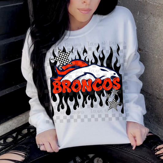 Broncos ; flame drip - DTF TRANSFER (T4KD)