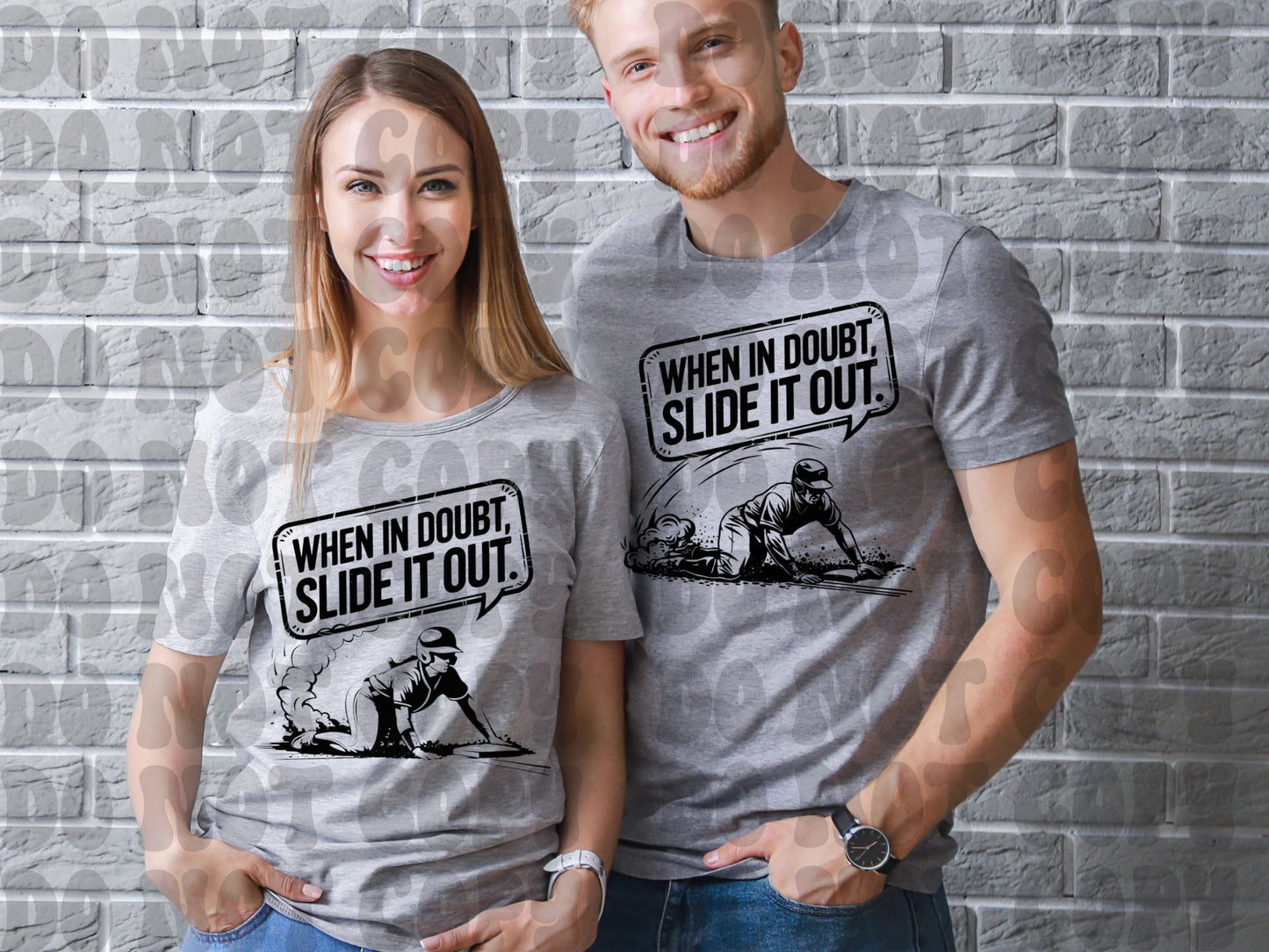 When in doubt slide it out baseball - DTF TRANSFER (SSDa)