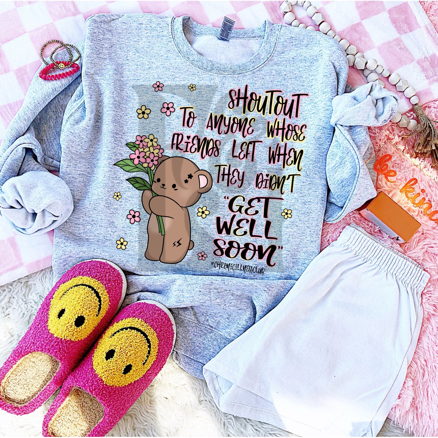 Shout-out bear - DTF TRANSFER (Invisible illness Collab)