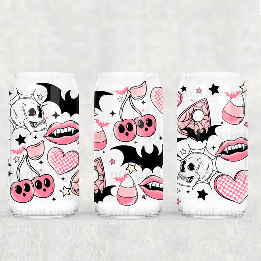 Spooky cherries 🍒- UV dtf wrap 16oz libbey : CSC