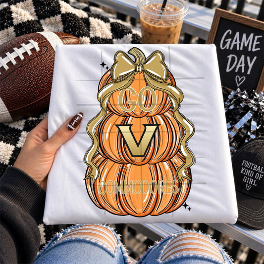 COMMODORES football pumpkins bow - DTF TRANSFER (TDC)