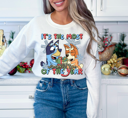 Blue dog the most wonderful time of the year - DTF TRANSFER (Throwback Throwdown Collab)