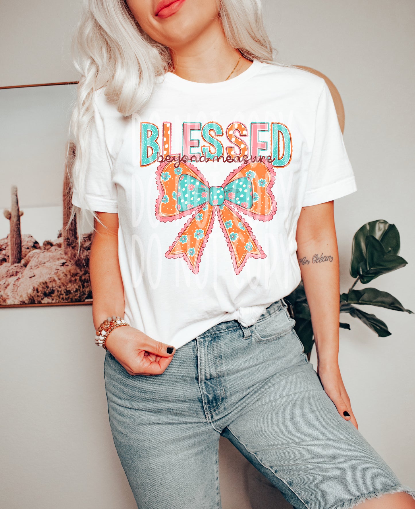 Blessed beyond measure bow coquette - DTF TRANSFER (PHDC F25)