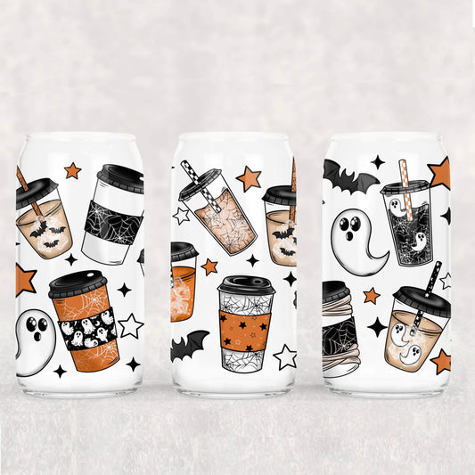 Spooky coffees - UV dtf wrap 16oz libbey : CSC