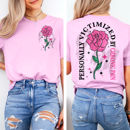Personally victimized by chronic pain blk - DTF TRANSFER (Invisible illness Collab)