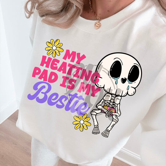 My heating pad is my bestie skellie - DTF TRANSFER (Invisible illness Collab)