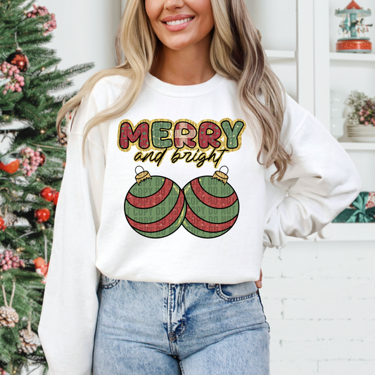 Merry and bright ornaments - DTF TRANSFER (LCD)