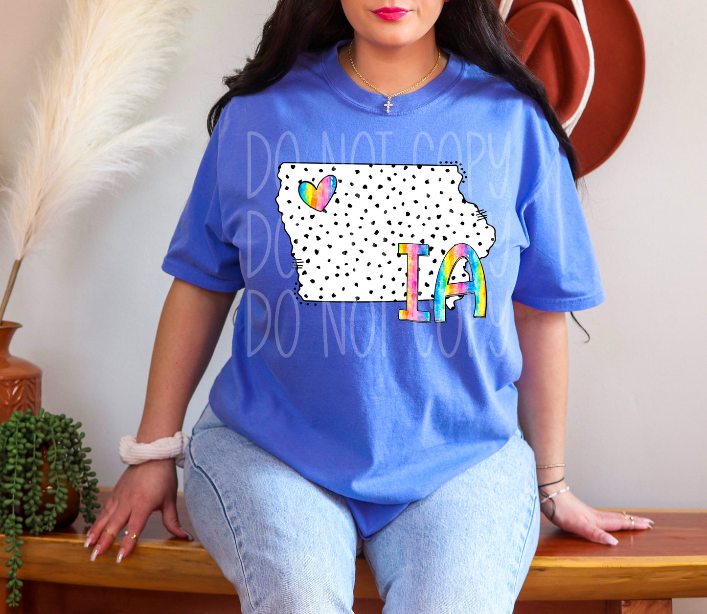 Dalmatian dots state names - pick your state! DTF TRANSFER (TED)